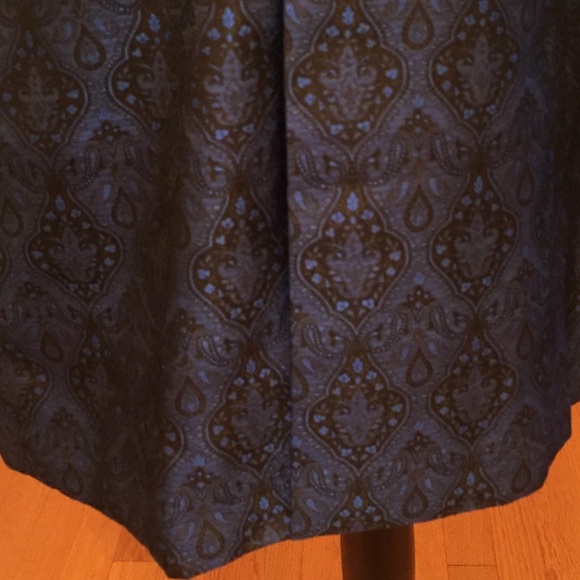 Vintage custom made silk brocade jacket in cobalt blue and black - Picture 9 of 14